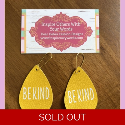 Be kind light Weight faux leather dangle earrings